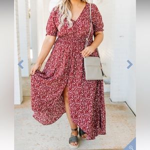Chic Soul This Love I Found Maxi Dress, Red 3X